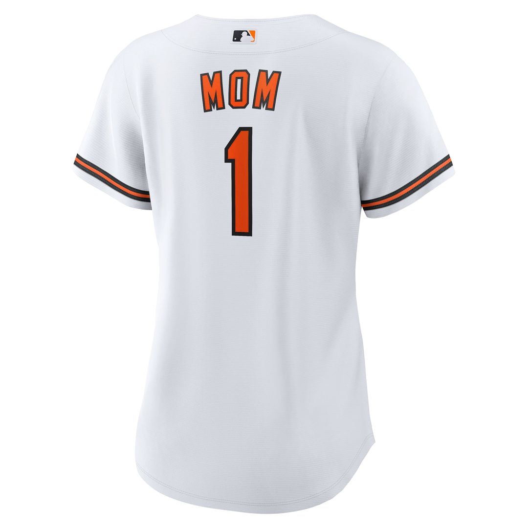 Baltimore Orioles Women's #1 Mom Home Replica Jersey - White