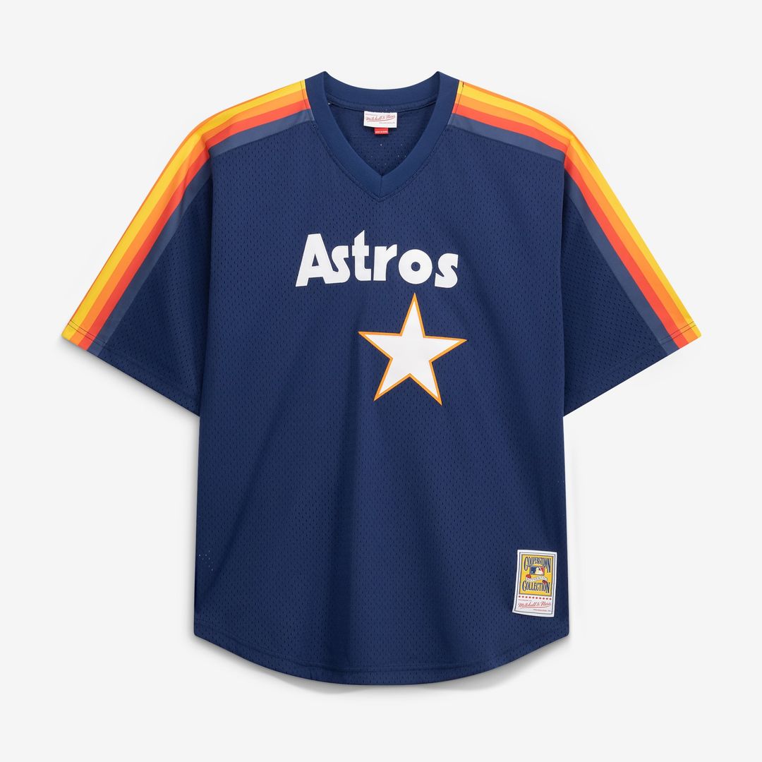 Nolan Ryan Houston Astros Cooperstown Collection Big & Tall Mesh Batting Practice Jersey - Navy