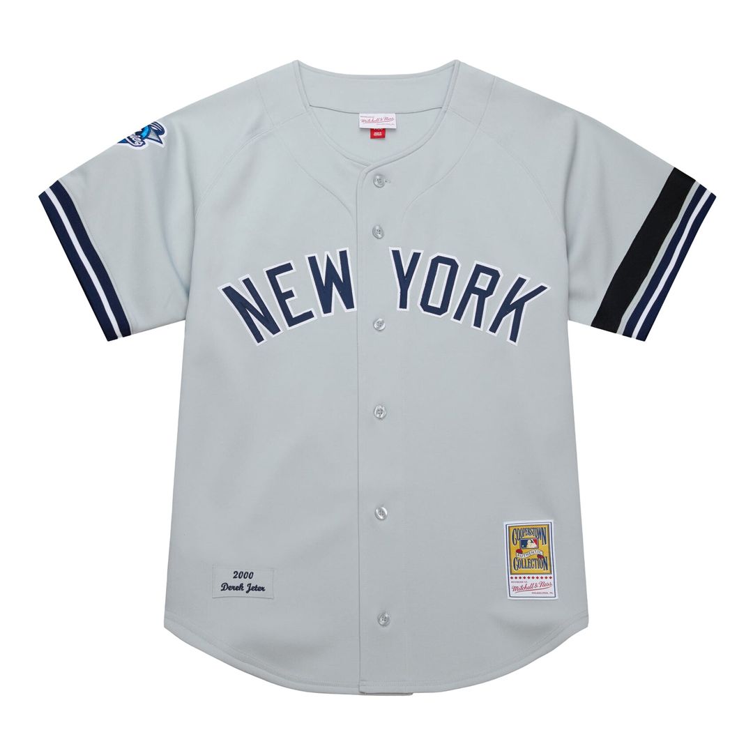 Derek Jeter New York Yankees Cooperstown Collection 2000 World Series Authentic Jersey - Gray
