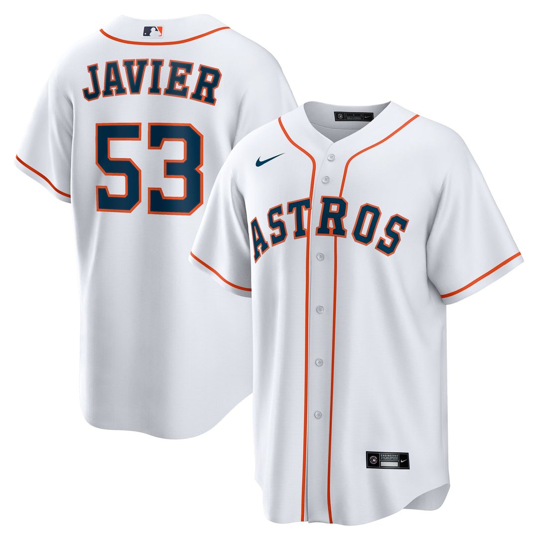 Cristian Javier Houston Astros Home Replica Jersey - White