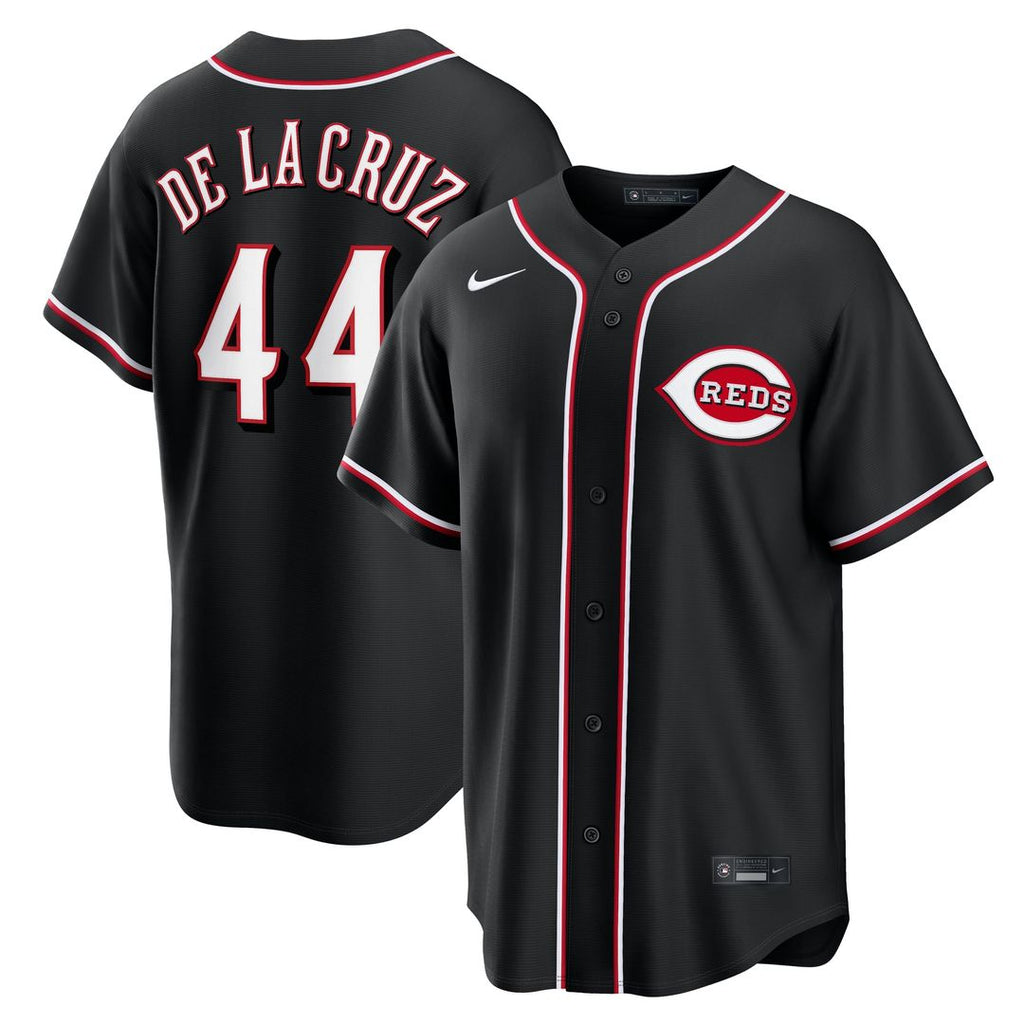 Elly De La Cruz Cincinnati Reds Fashion Replica Black Out Jersey