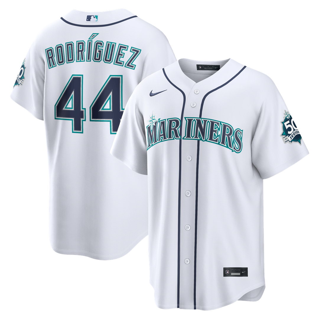 Julio Rodríguez Seattle Mariners Home Stadium 50th Season Patch Jersey - White