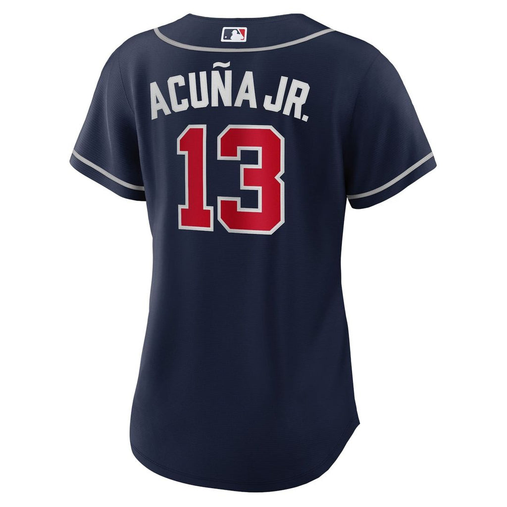 Ronald Acuña Jr. Atlanta Braves Women's Alternate Replica Player Jersey - Navy