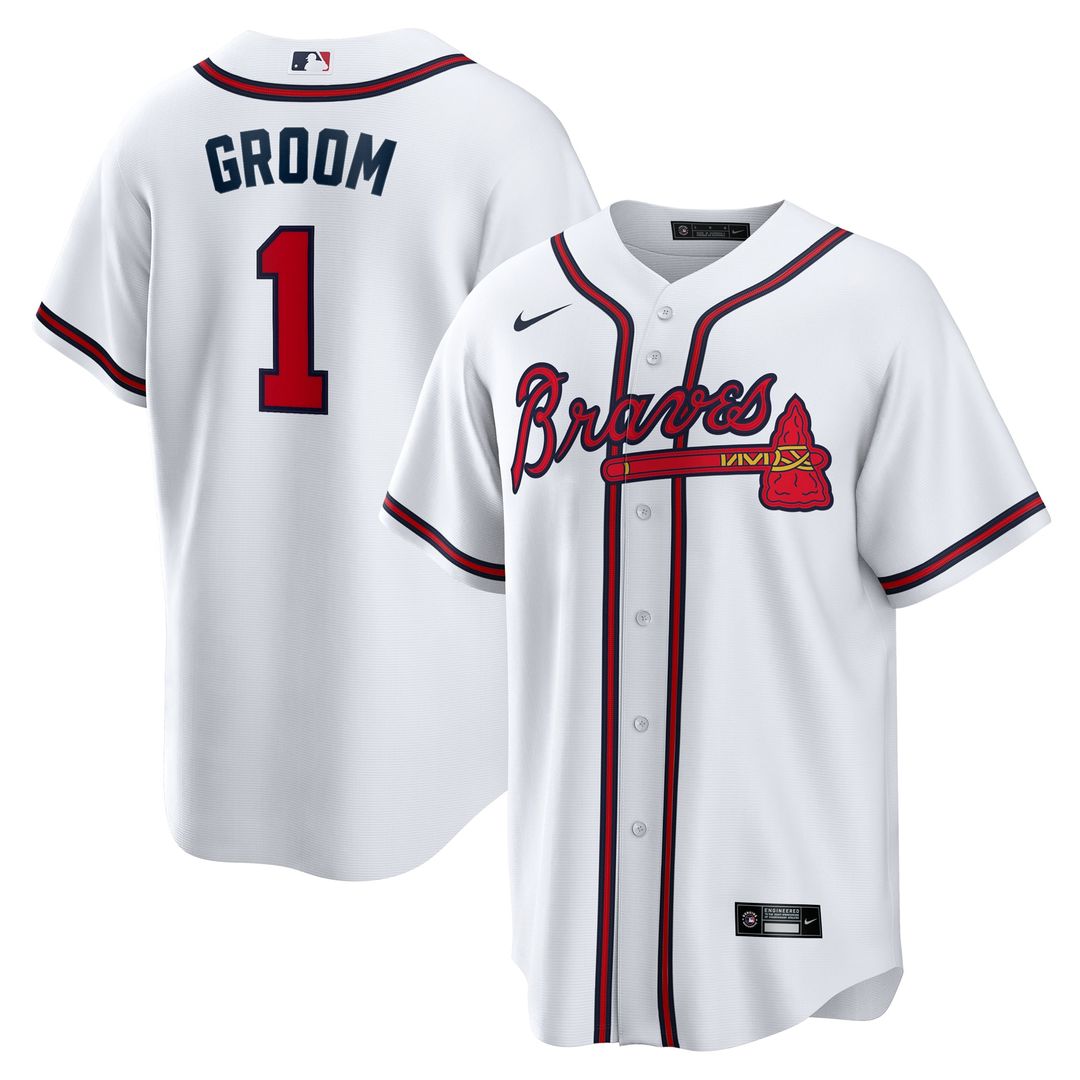 Atlanta Braves #1 Groom Home Replica Jersey - White
