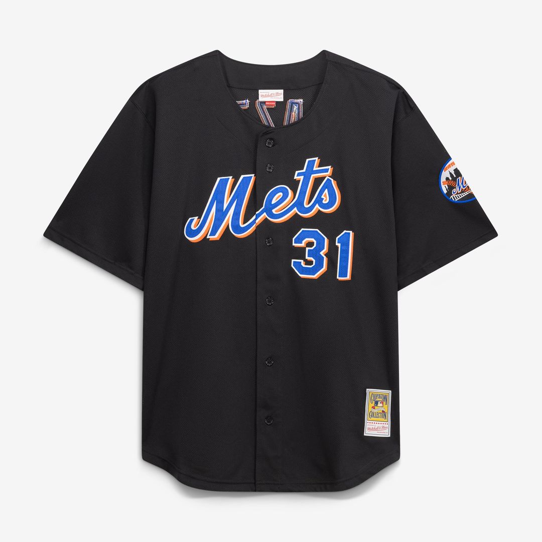 Mike Piazza New York Mets Big & Tall Cooperstown Mesh Batting Practice Jersey - Black