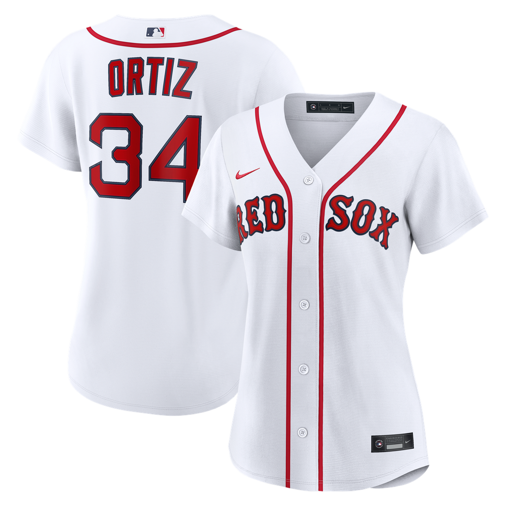 David Ortiz Boston Red Sox Women's Home Replica Player Jersey - White