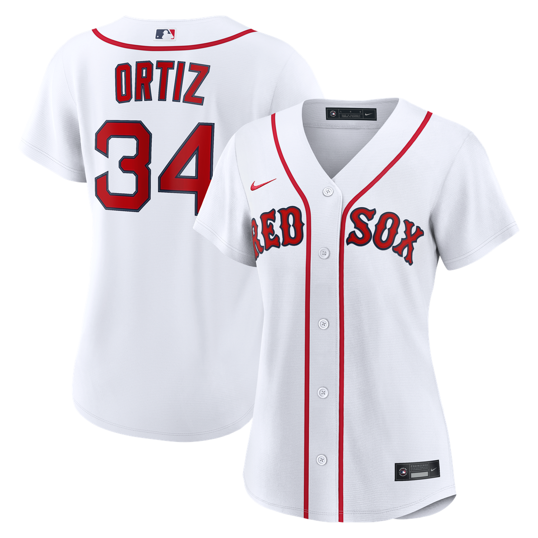David Ortiz Boston Red Sox Women's Home Replica Player Jersey - White