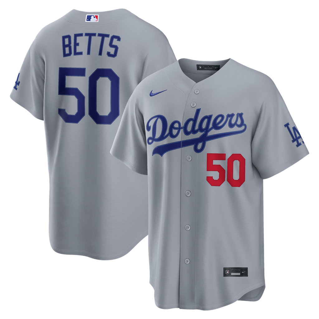 Mookie Betts Los Angeles Dodgers Stadium Jersey - Gray
