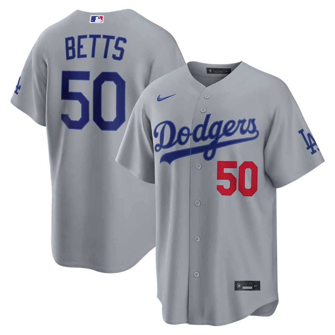 Mookie Betts Los Angeles Dodgers Stadium Jersey - Gray