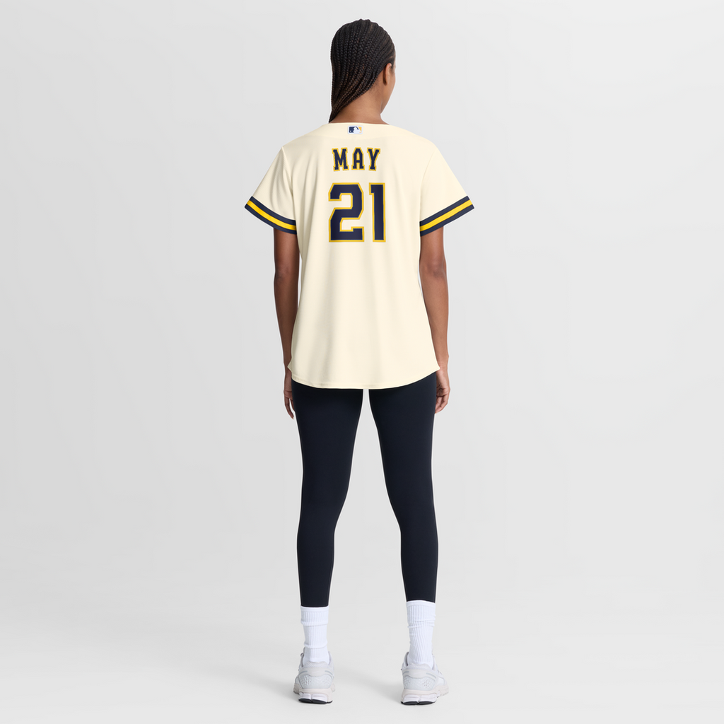 Dustin May Milwaukee Brewers Women's Home Replica Jersey - Cream