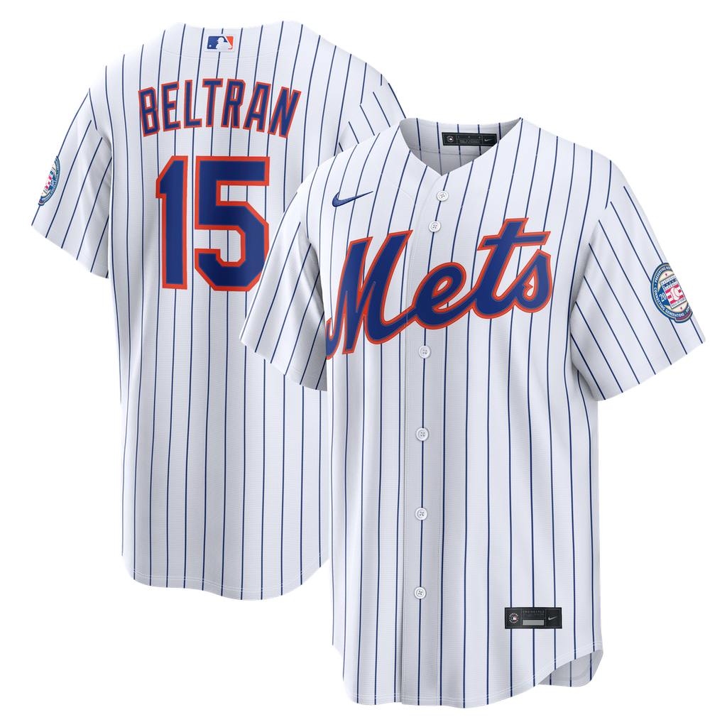 Carlos Beltran New York Mets Home Replica 2026 Hall of Fame Patch Jersey - White