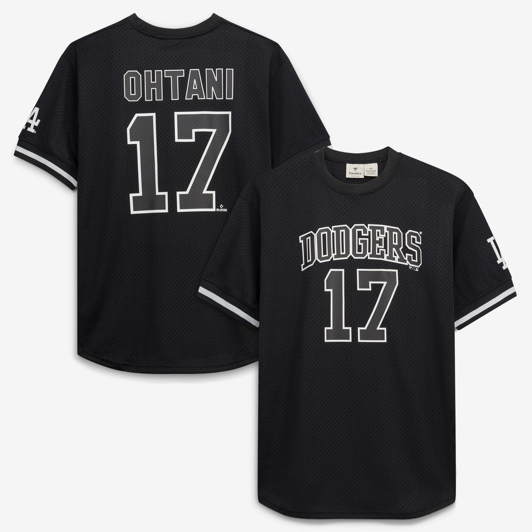 Shohei Ohtani Los Angeles Dodgers Fanatics Big & Tall Heavyweight Mesh Jersey - Black/White
