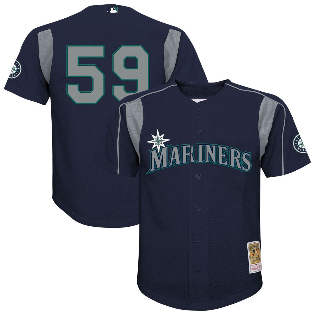Felix Hernandez Seattle Mariners Youth Mesh Batting Practice Jersey - Navy