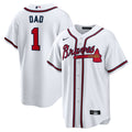 Atlanta Braves #1 Dad Home Replica Jersey - White