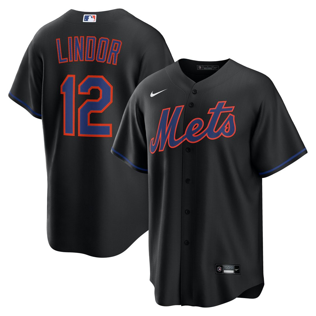 Francisco Lindor New York Mets Alternate Replica Jersey - Black