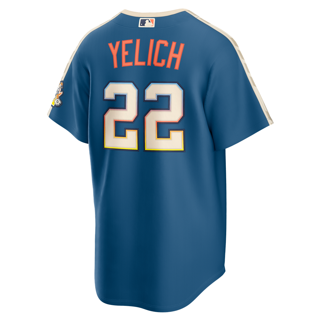 Christian Yelich Milwaukee Brewers 2026 City Connect Stadium Jersey - Mineral Blue