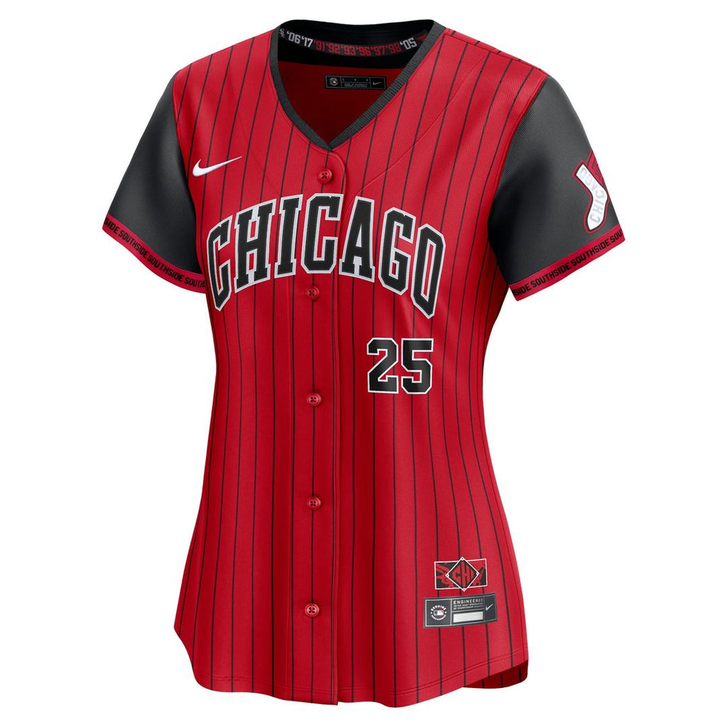 Andrew Vaughn Chicago White Sox Women's 2025 City Connect Limited Player Jersey - Red/Black
