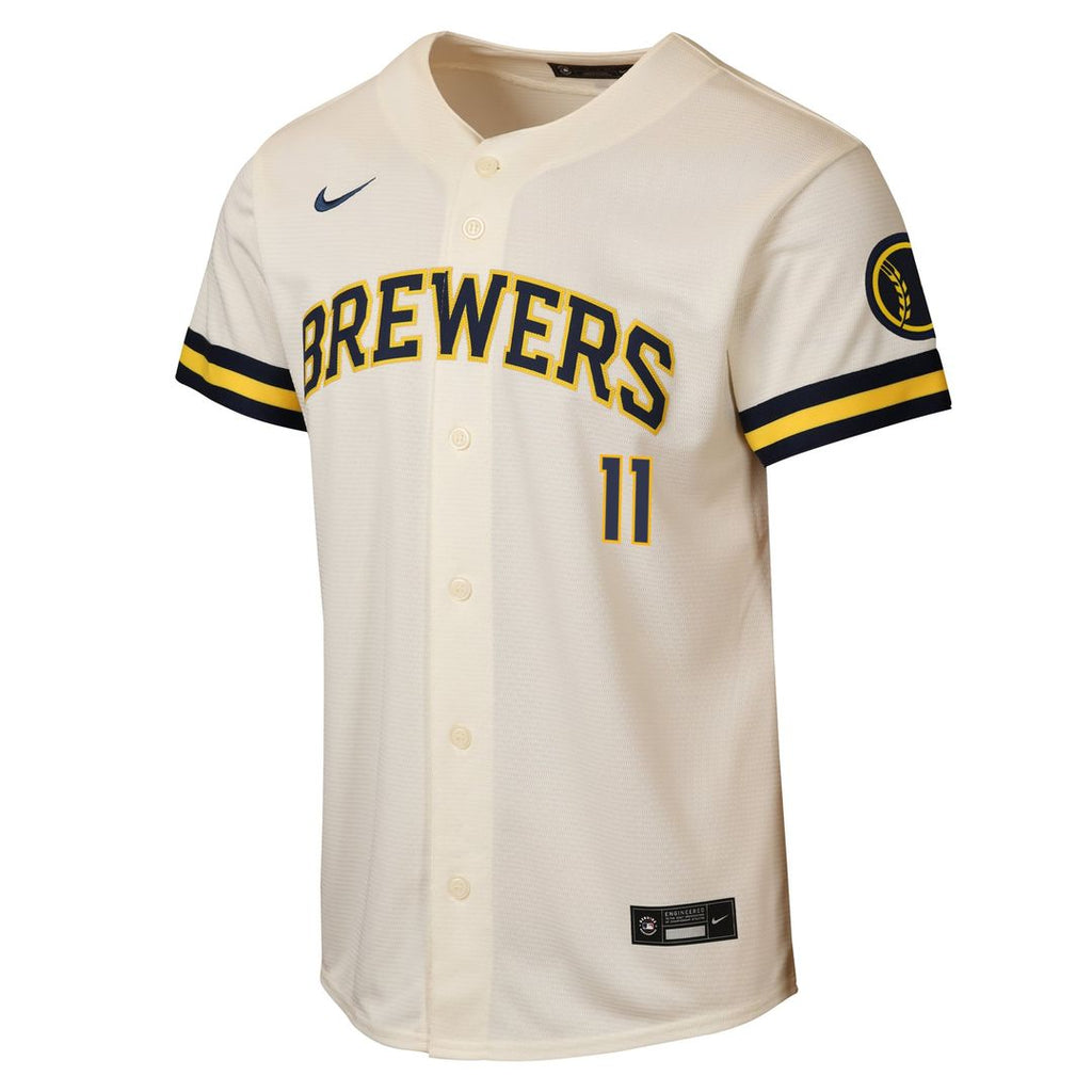Jackson Chourio Milwaukee Brewers Youth Road Stadium Jersey - Powder Blue