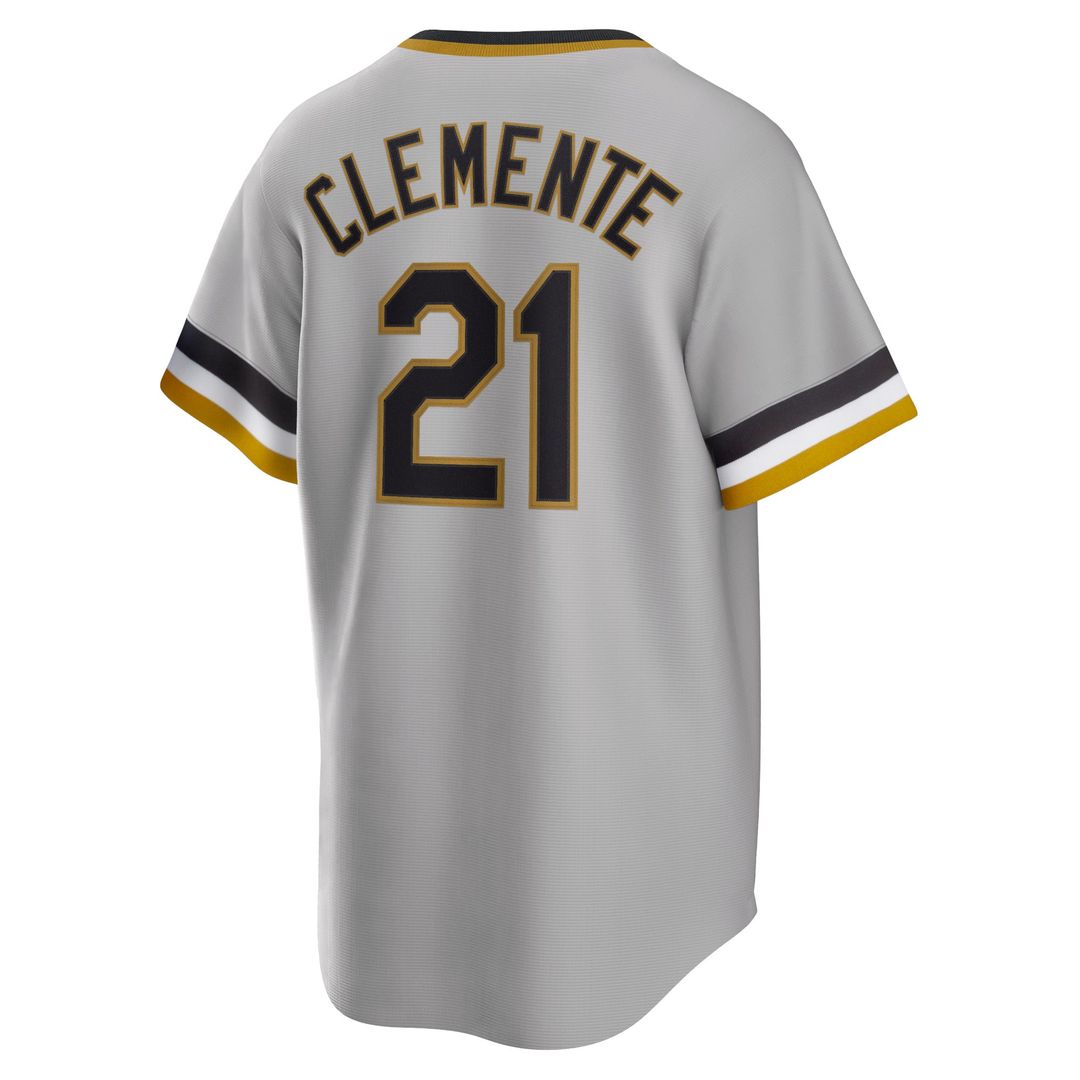 Roberto Clemente Pittsburgh Pirates Road Cooperstown Collection Player Jersey - Gray