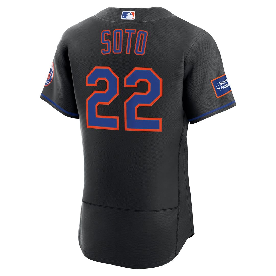 Juan Soto New York Mets Alternate Authentic Sponsor Patch Jersey - Black
