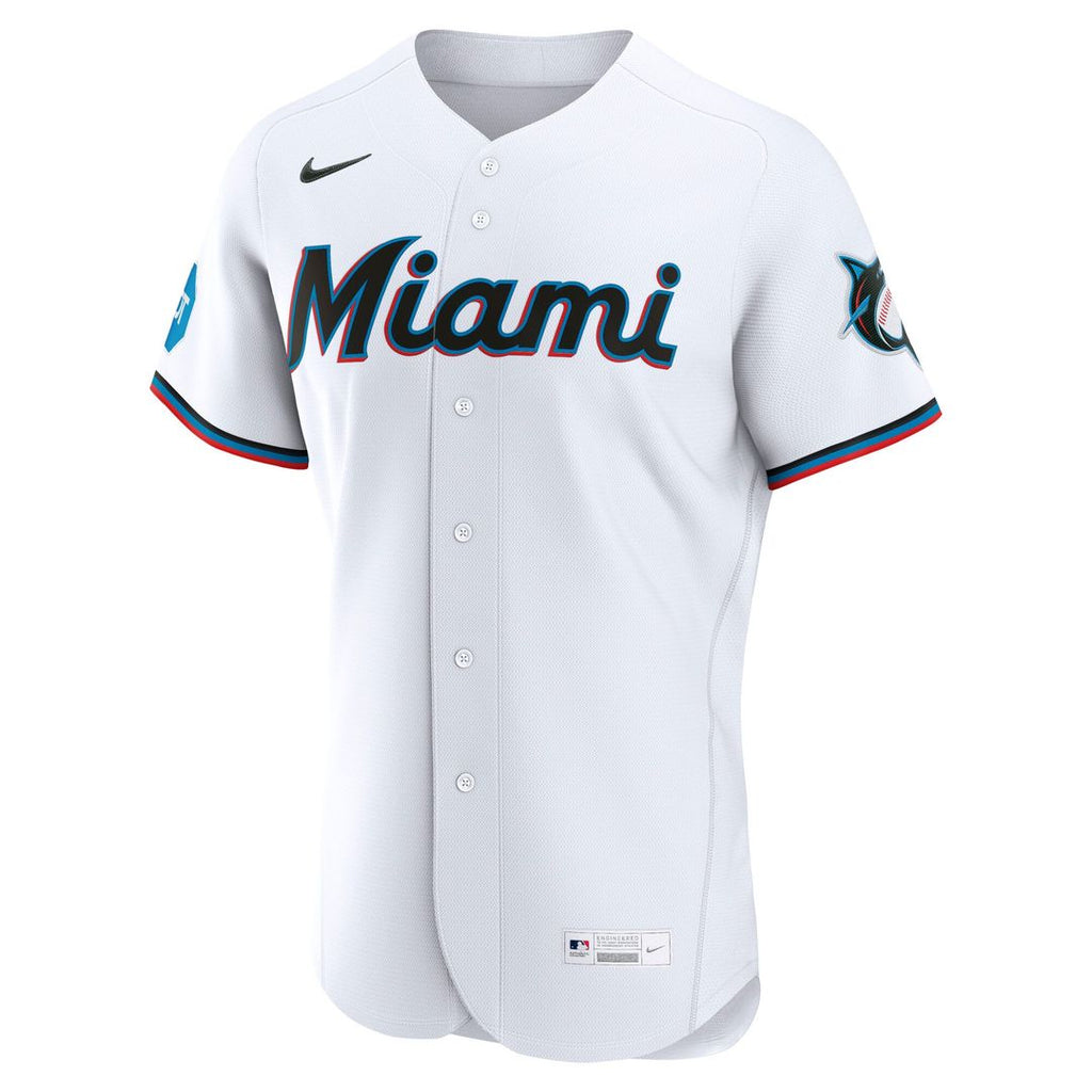 Miami Marlins Home Sponsor Patch Authentic Jersey - White