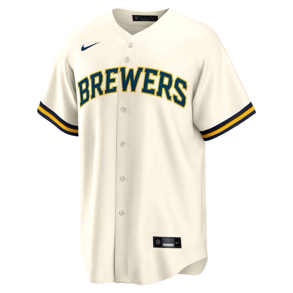 Bob Uecker Milwaukee Brewers Home Retired Player Replica Jersey - Cream