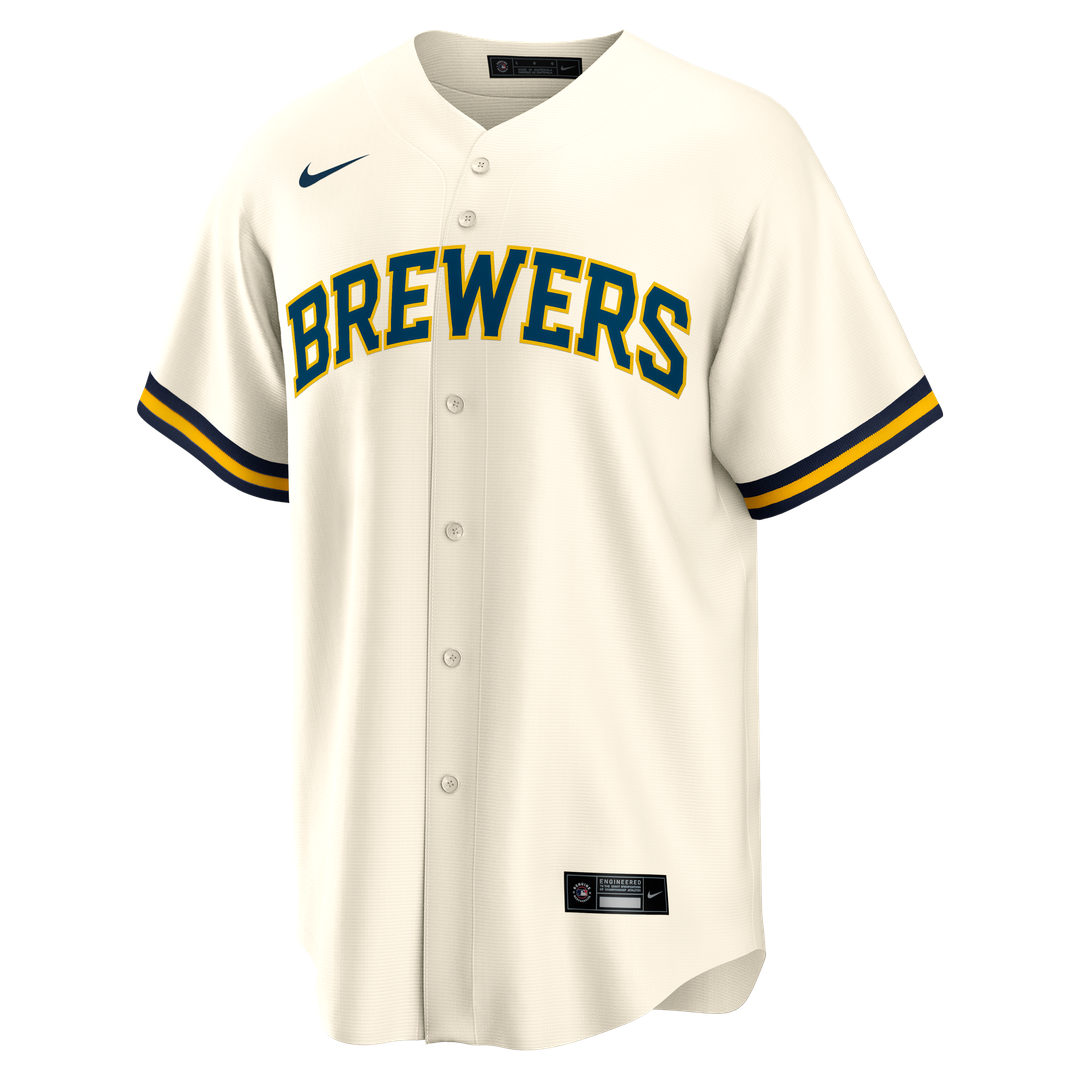 Bob Uecker Milwaukee Brewers Home Retired Player Replica Jersey - Cream