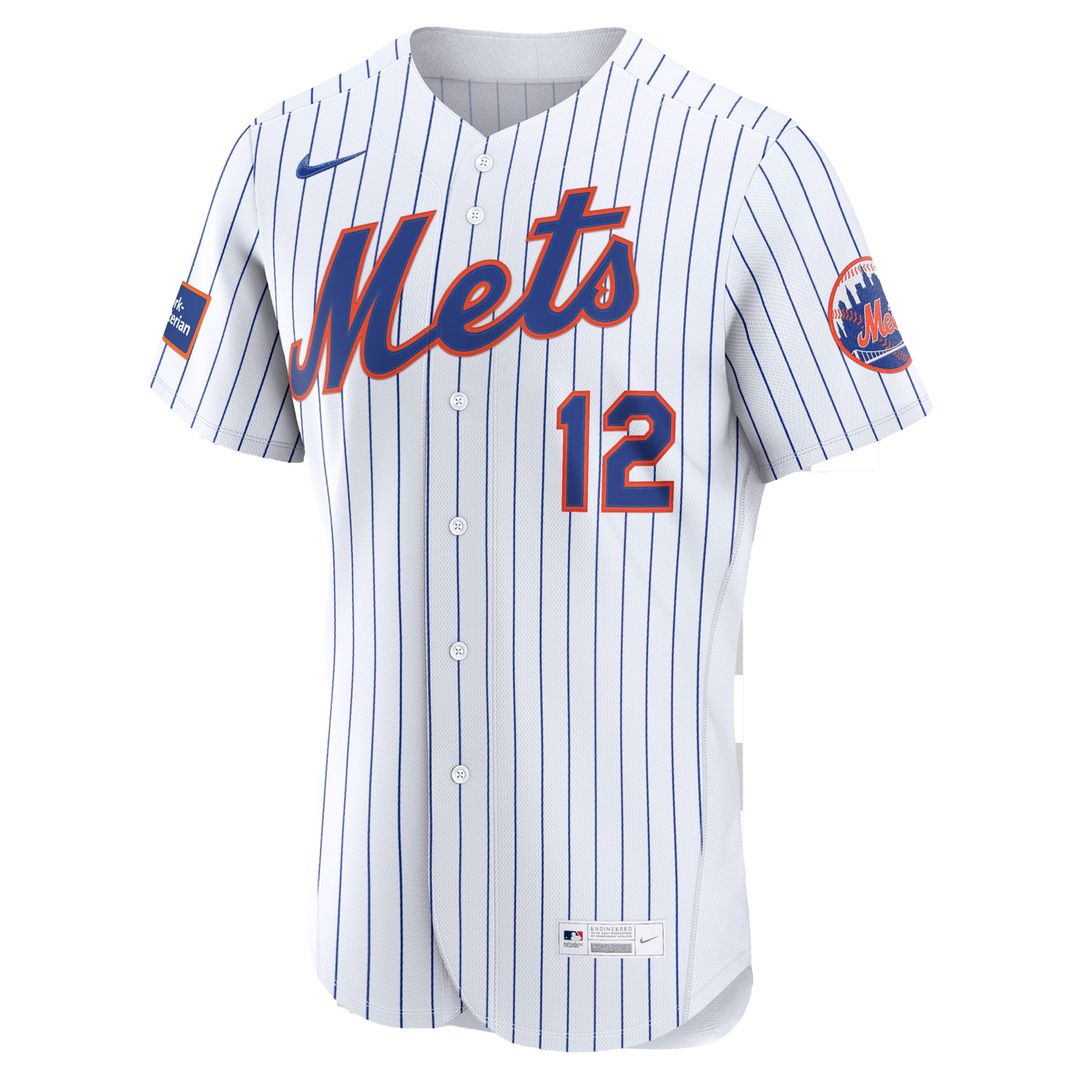 Francisco Lindor New York Mets Home Authentic Sponsor Patch Jersey - White