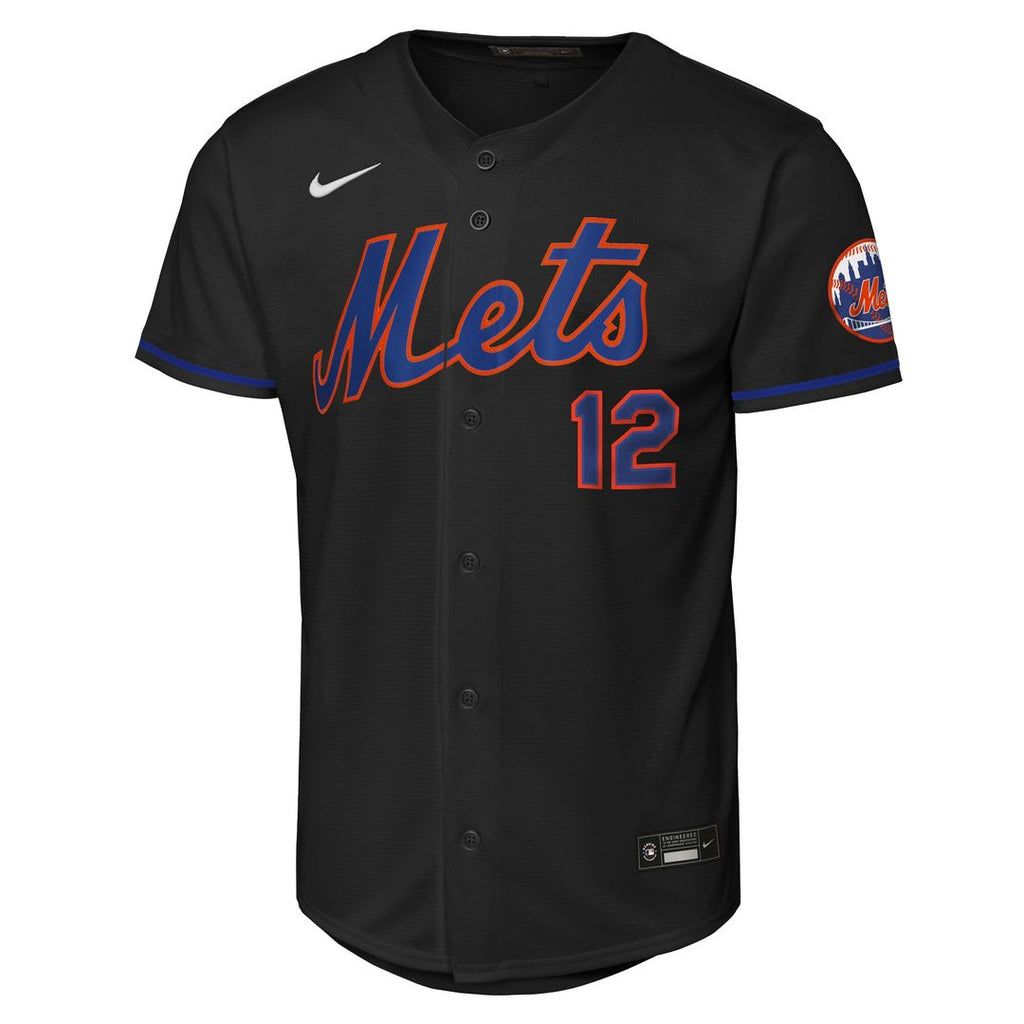 Francisco Lindor New York Mets Youth Alternate Stadium Jersey - Black