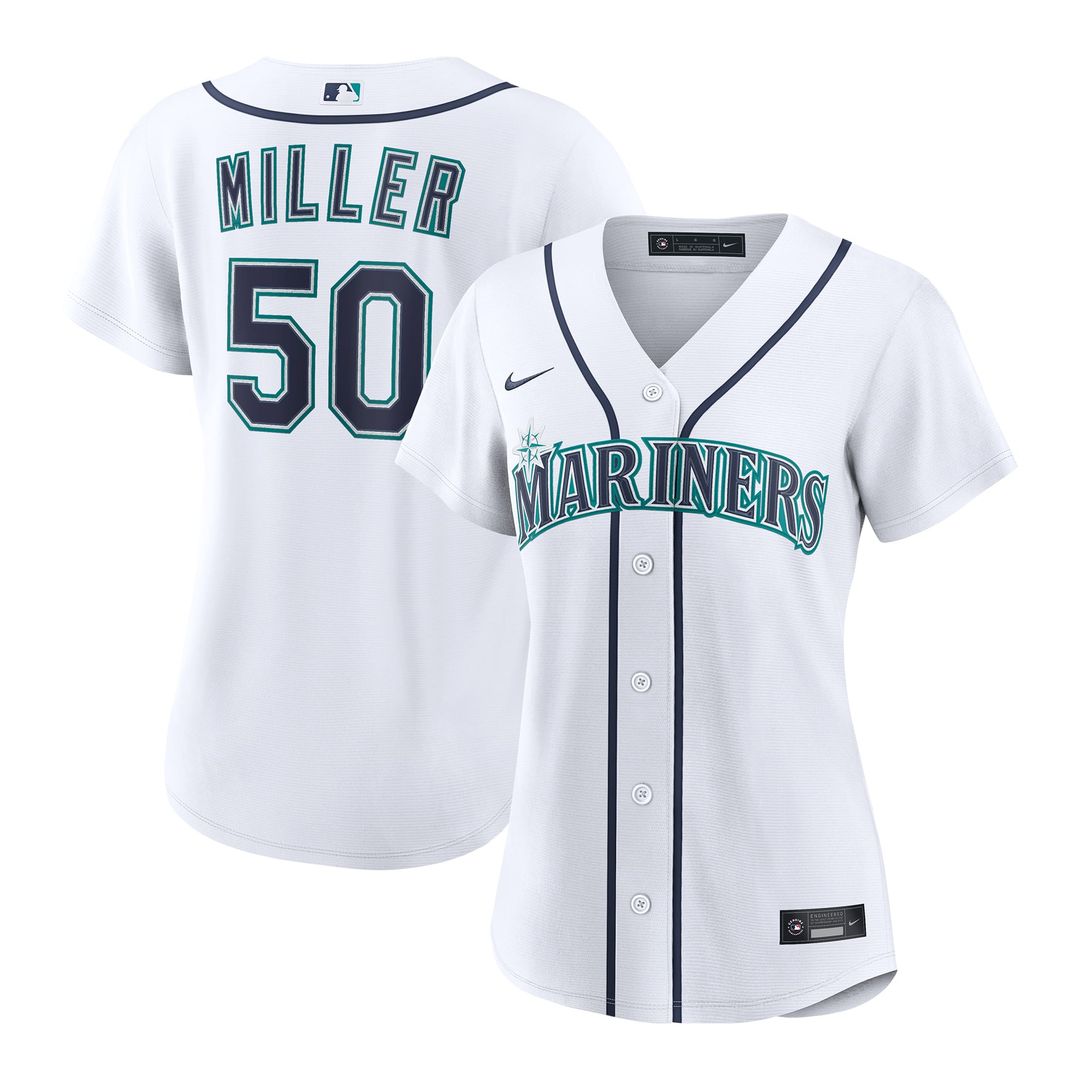 Bryce Miller Seattle Mariners Women's Home Replica Jersey - White