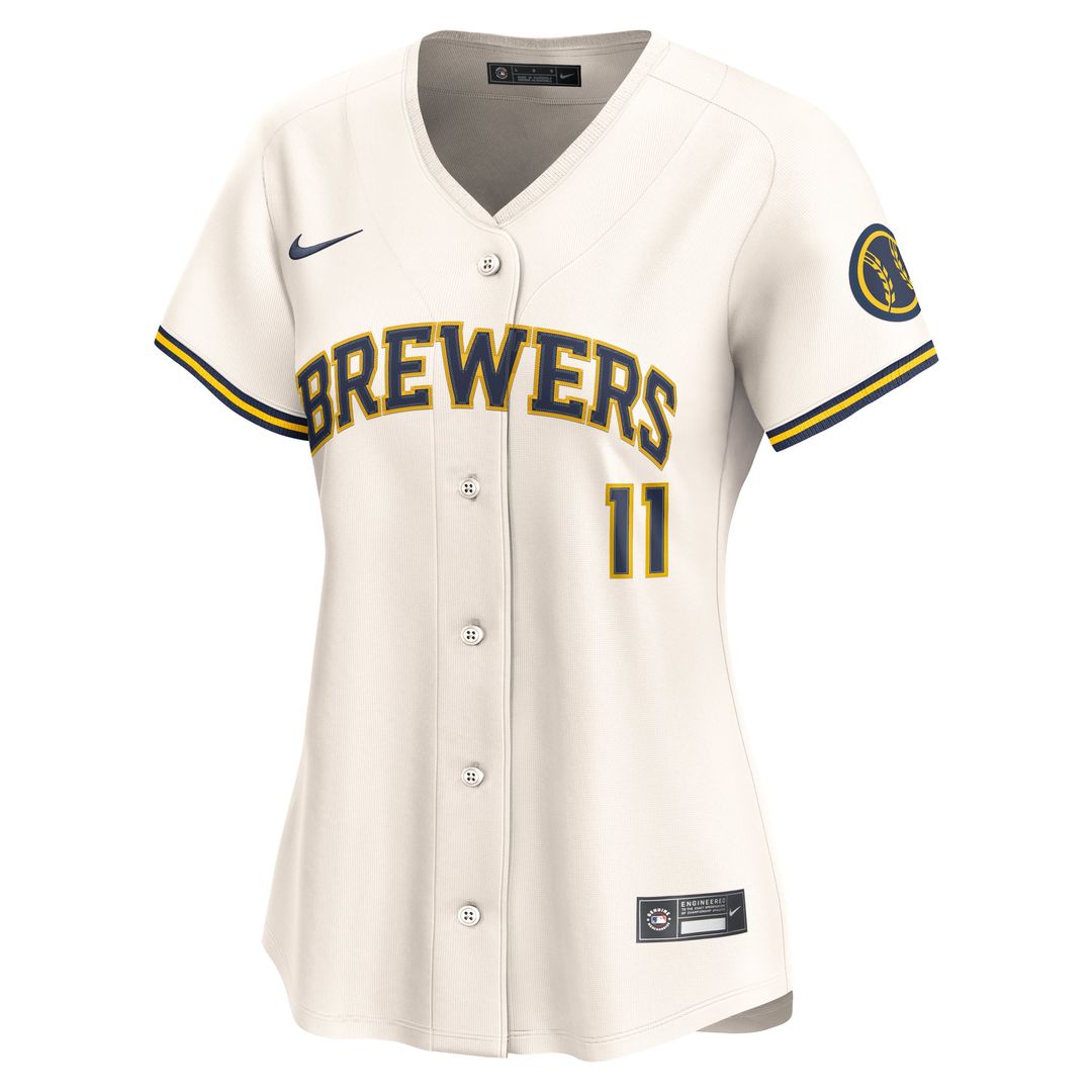 Jackson Chourio Milwaukee Brewers Women's Home Limited Player Jersey - Cream
