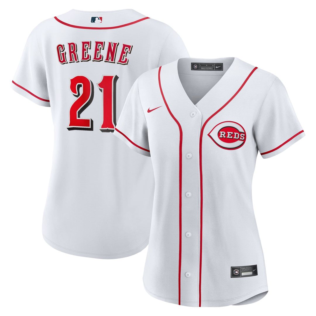 Hunter Greene Cincinnati Reds Women's Home Replica Jersey - White