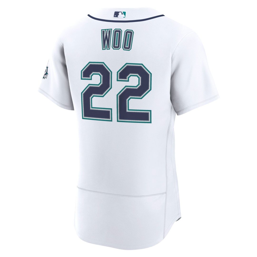 Bryan Woo Seattle Mariners Home 50th Season Authentic Jersey - White