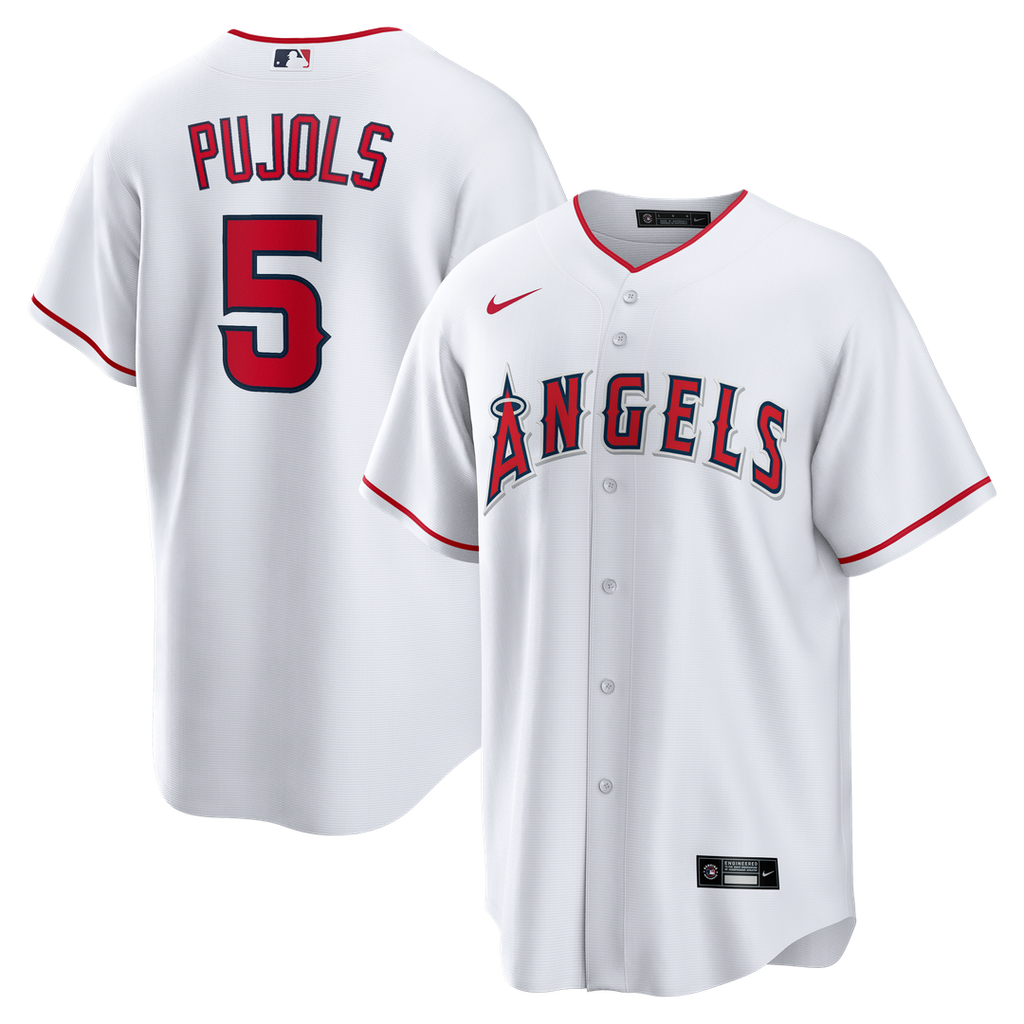 Albert Pujols Los Angeles Angels Home Retired Player Replica Jersey - White