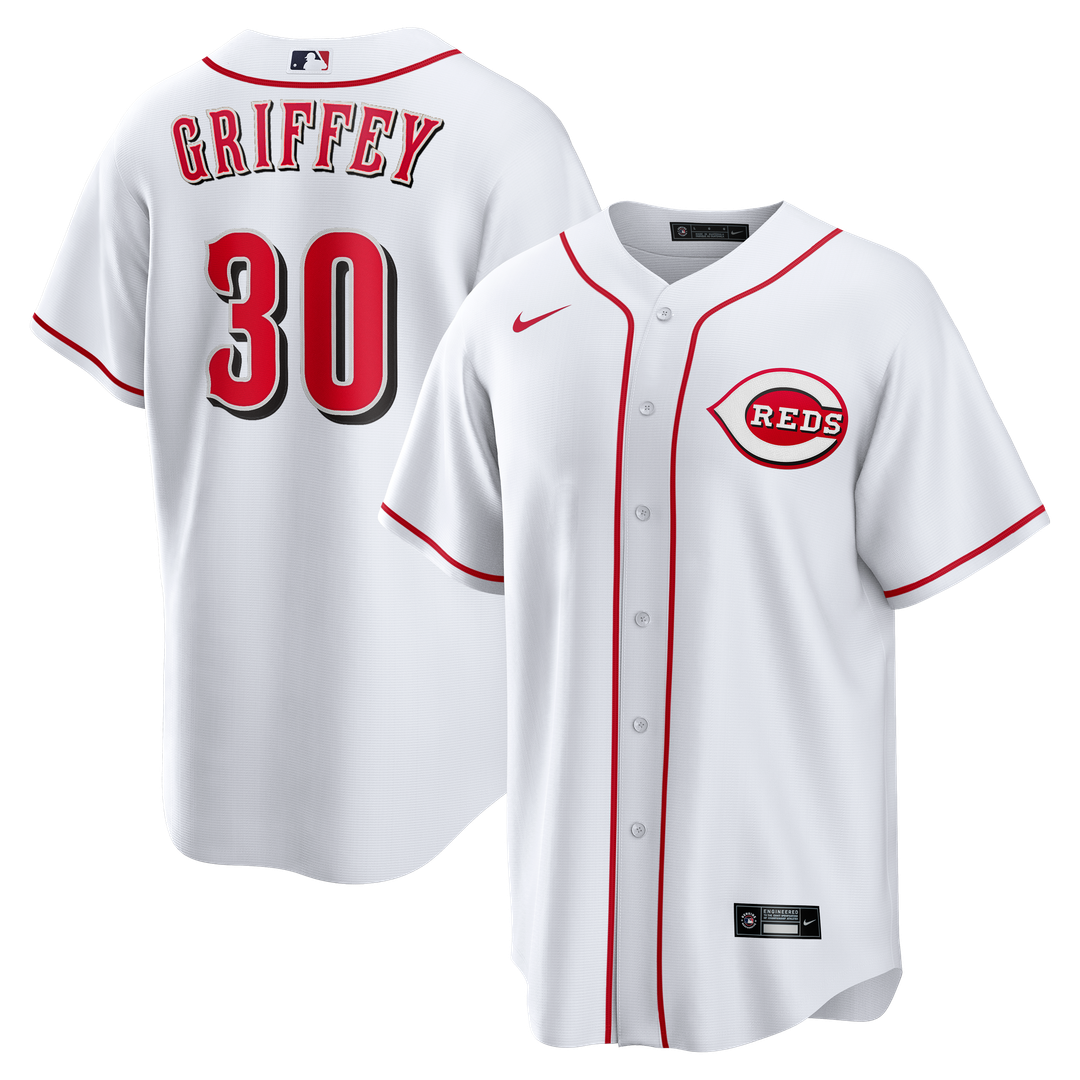 Ken Griffey Jr. Cincinnati Reds Home Retired Player Replica Jersey - White