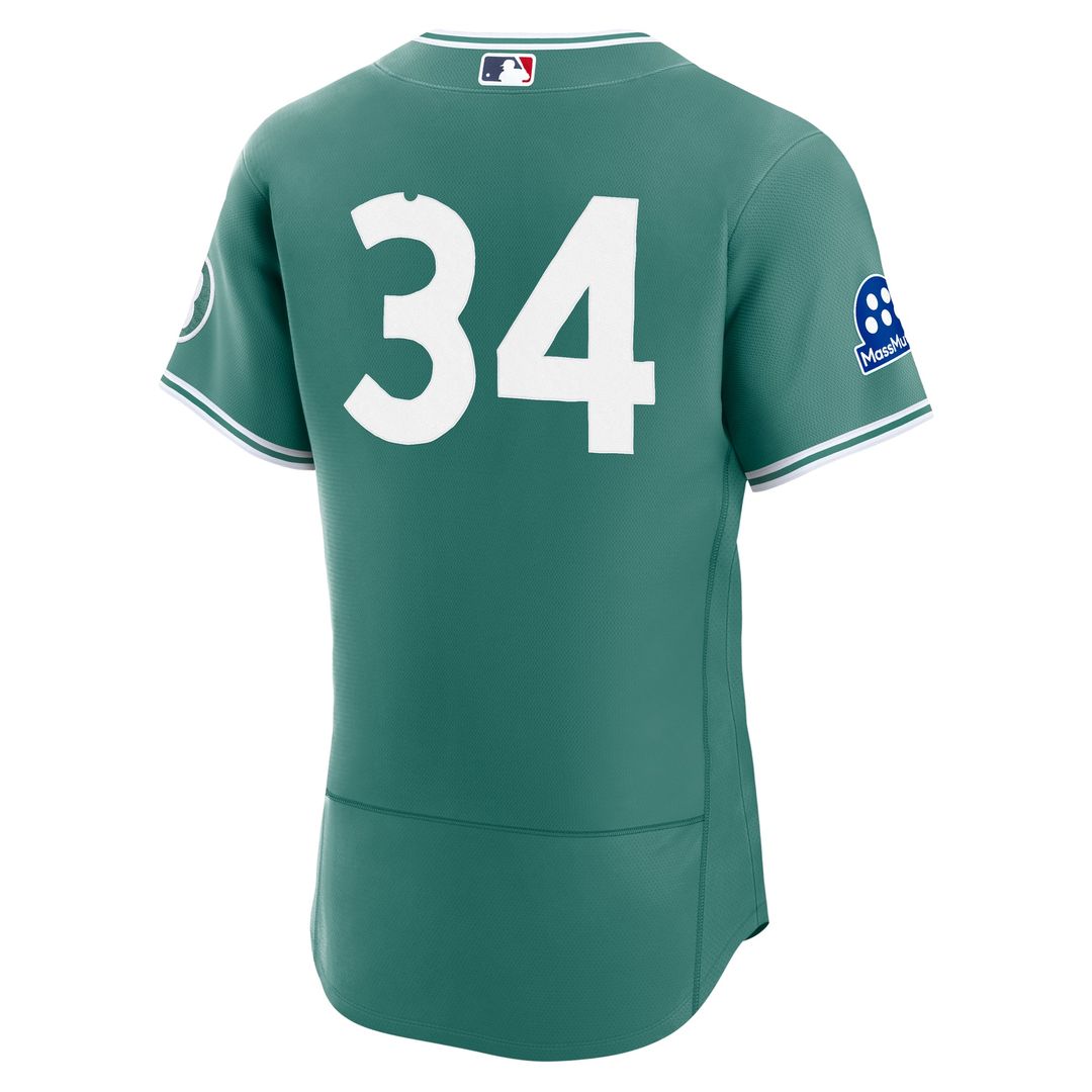 David Ortiz Boston Red Sox City Connect Authentic Carry - Over Jersey with Sponsor Patch - Green