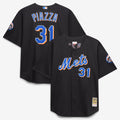 Mike Piazza New York Mets Big & Tall Cooperstown Mesh Batting Practice Jersey - Black