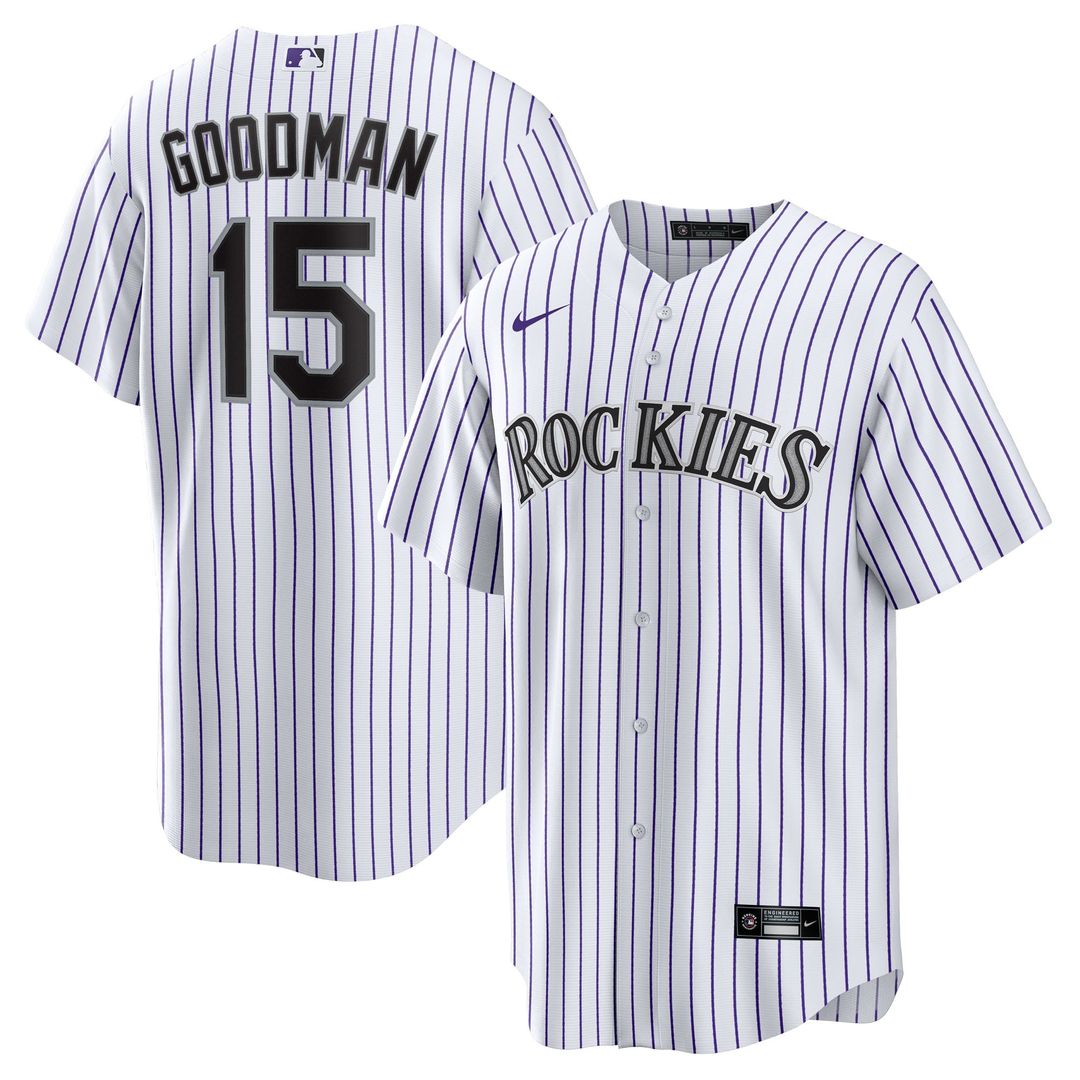 Hunter Goodman Colorado Rockies Youth Home Replica Jersey - White