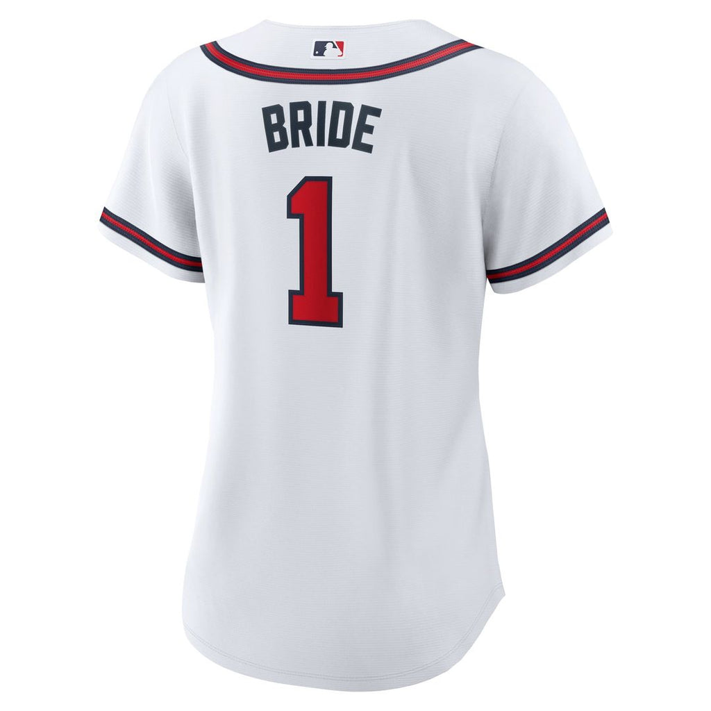 Atlanta Braves Women's #1 Bride Home Replica Jersey - White