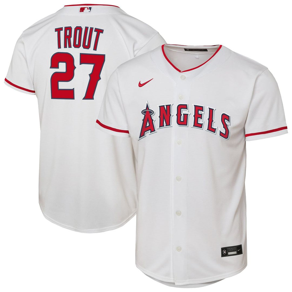 Mike Trout Los Angeles Angels Youth Home Replica Player Jersey - White
