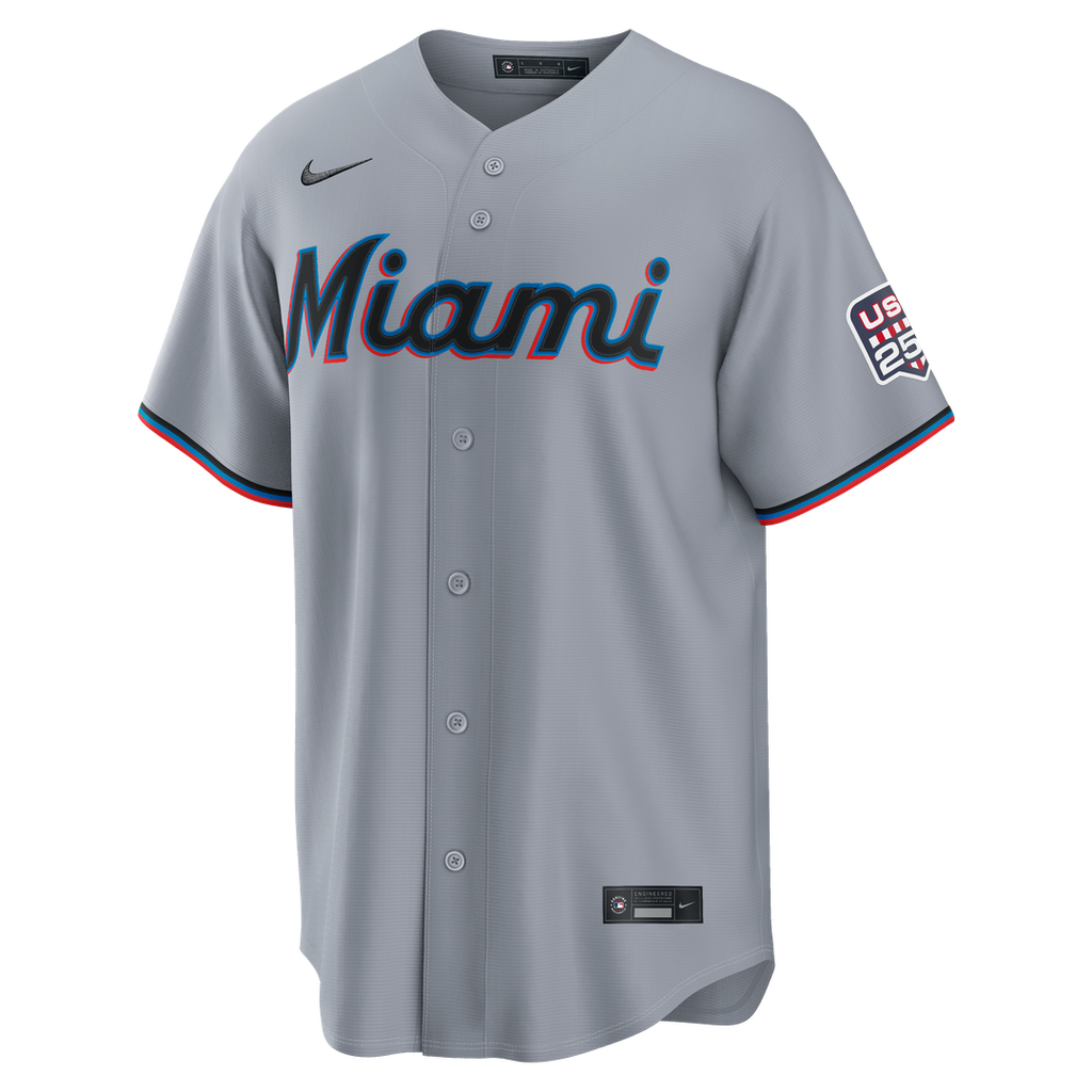 Fourth of July Miami Marlins Kyle Stowers Gray USA 250 Stadium Jersey