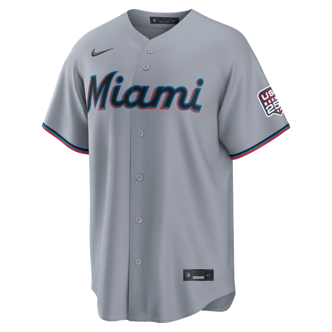 Fourth of July Miami Marlins Kyle Stowers Gray USA 250 Stadium Jersey
