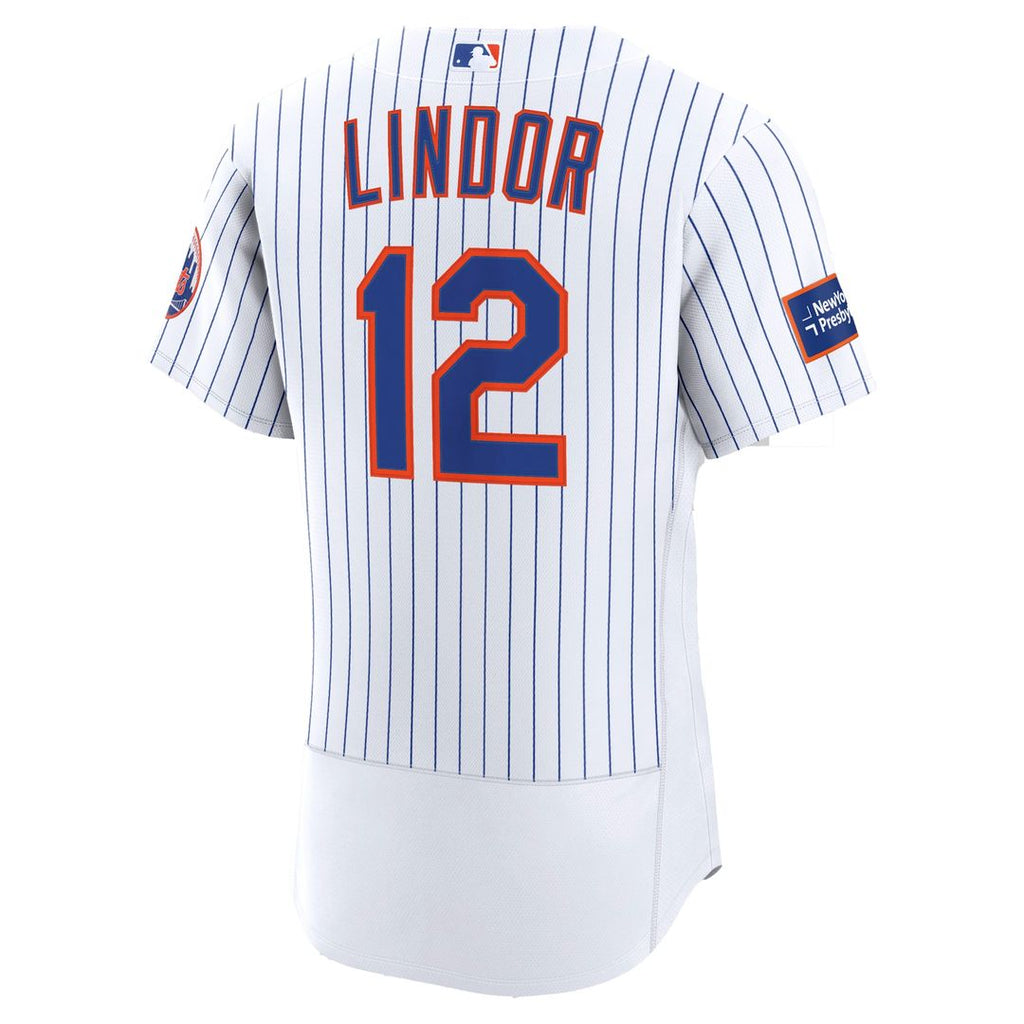 Francisco Lindor New York Mets Home Authentic Sponsor Patch Jersey - White