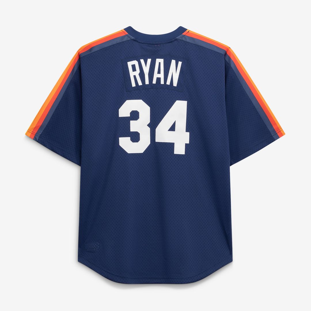 Nolan Ryan Houston Astros Cooperstown Collection Big & Tall Mesh Batting Practice Jersey - Navy