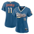 Jackson Chourio Milwaukee Brewers Women's 2026 City Connect Stadium Jersey - Mineral Blue