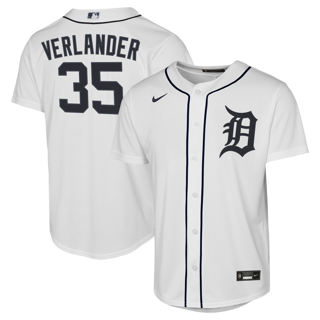 Justin Verlander Detroit Tigers Youth Home Replica Jersey - White