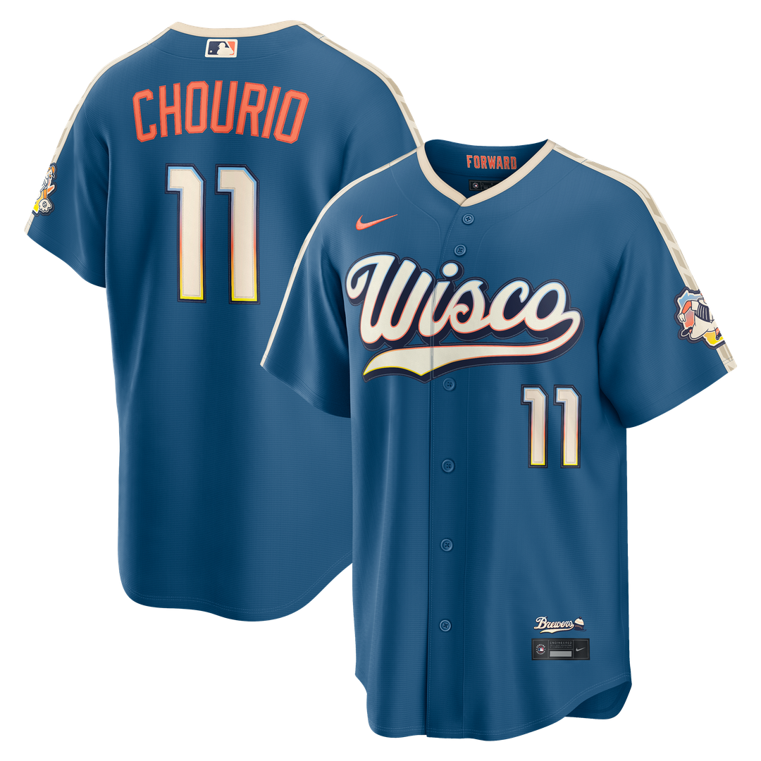 Jackson Chourio Milwaukee Brewers 2026 City Connect Stadium Jersey - Mineral Blue