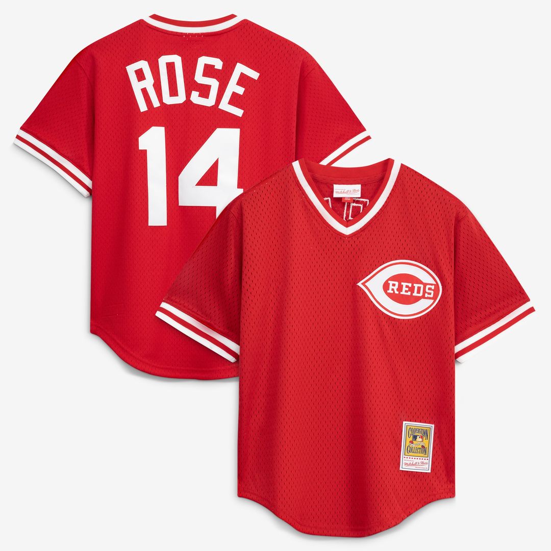 Pete Rose Cincinnati Reds Authentic Batting Practice Jersey - Red