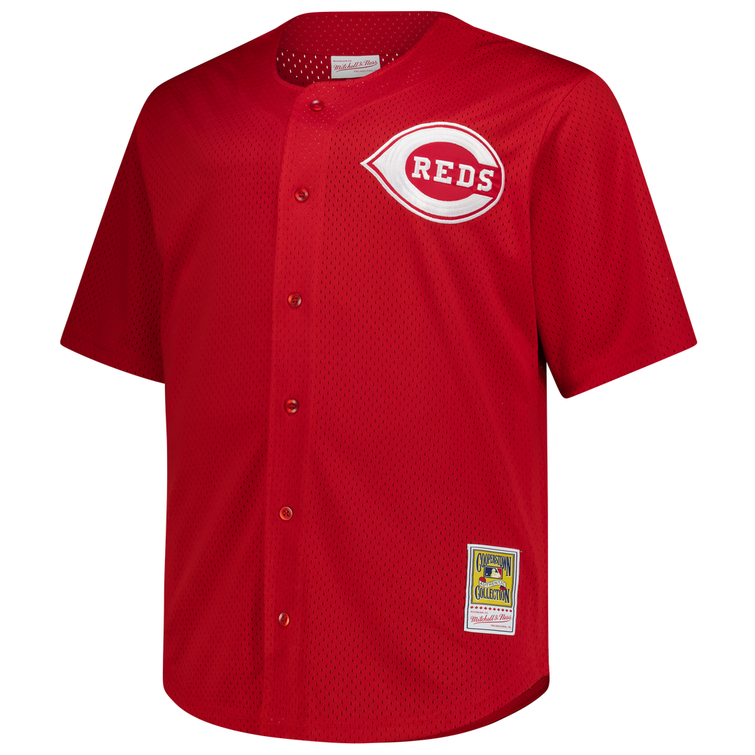 Deion Sanders Cincinnati Reds Big & Tall Cooperstown Mesh Batting Practice Jersey - Red