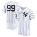 Aaron Judge New York Yankees Home Authentic Sponsor Patch Jersey - White